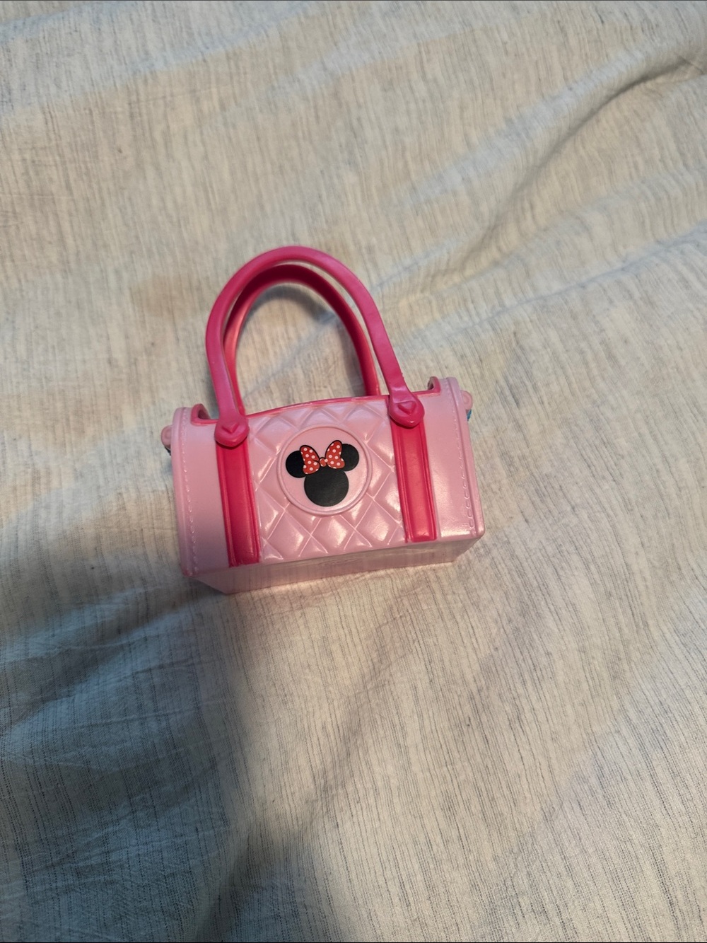 Disney Pink Minnie Mouse Mini Tote with Dark Pink Handles, purple mini doll bag